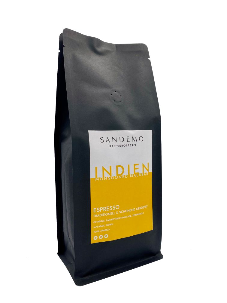 Espresso Indien, weiß-gelbes Etikett