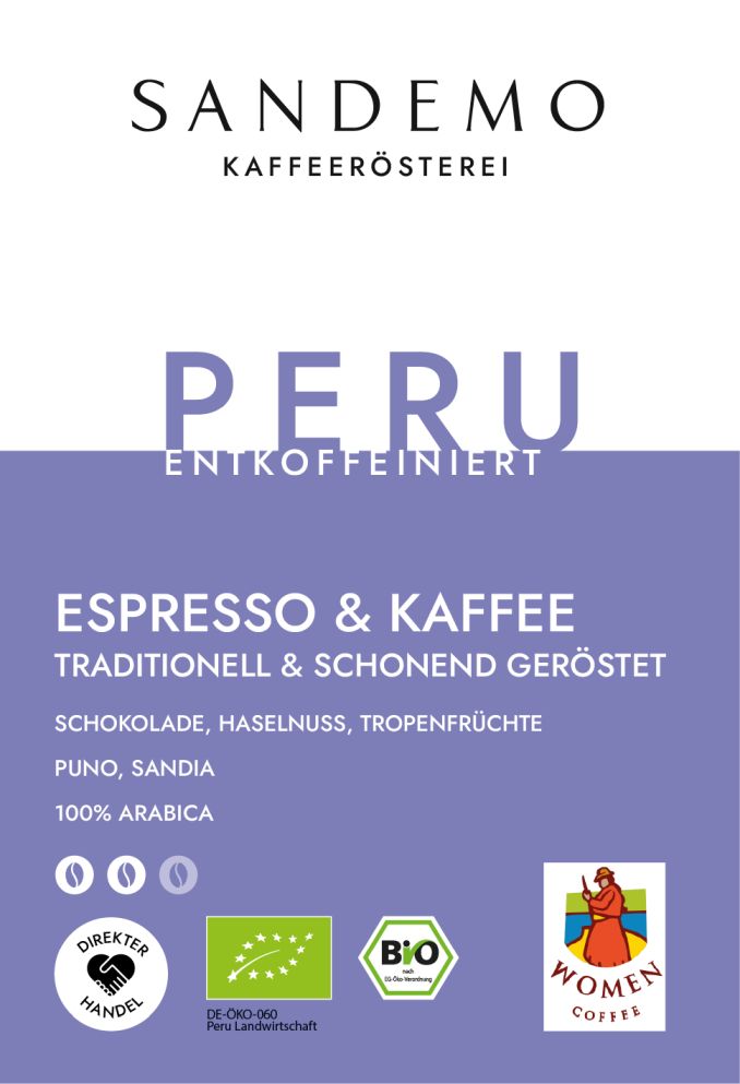 BIO Kaffee & Espresso Peru - entkoffeiniert